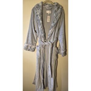 New Carole Hochman Plush Wrap Robe Powder Blue Size L Cozy Comfy